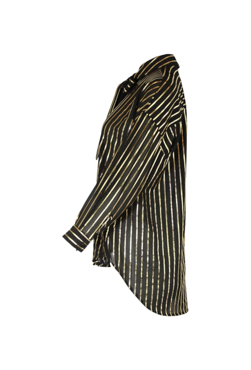 Camisa com riscas brilhantes